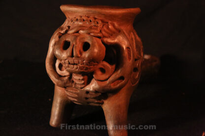 miquiztli skull incense burner