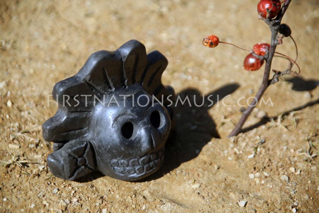 Aztec Headdress Death Whistle – Small, Handmade Clay, Loud Scream Sound – Penacho Replica