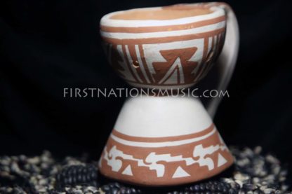 Ceremonial Copal Incense Burner Red on White Pottery