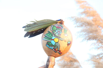 Ancient painted Aztec Rattle Tlaloc - Image 4