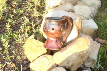 Hand Painted Incense burner Intertribal Design on Brown Pottery - Image 2