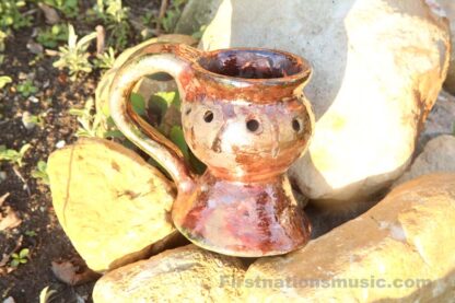 Copal Incense copper color Burner Handpainted-Pottery