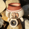 Mayan pottery cacao tripod pot with 2 glyphs cacao chocolate