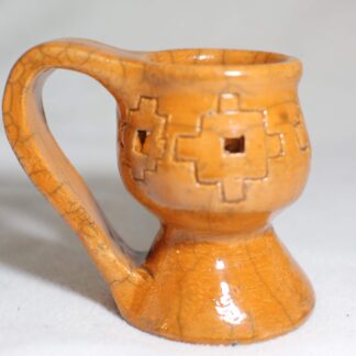 Small Orange Clay Burner Handpainted-Pottery