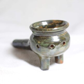 Small Orange Incense Burner with tripod