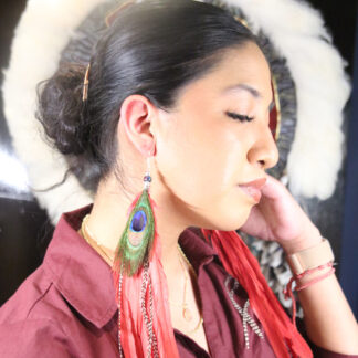 red peacock feathers