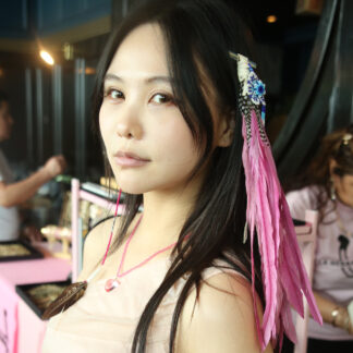 pink feather ear cuff copilli