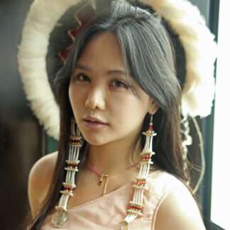 dentellium shell long earrings